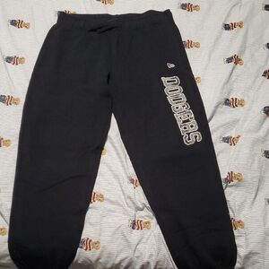 New Era Black La Dodgers Sweatpants Relaxed Fit Joggers Sz L